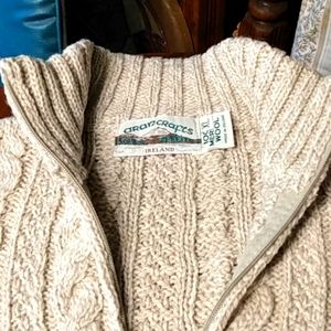 Aran Crafts Women's Cream Wool Cardigan